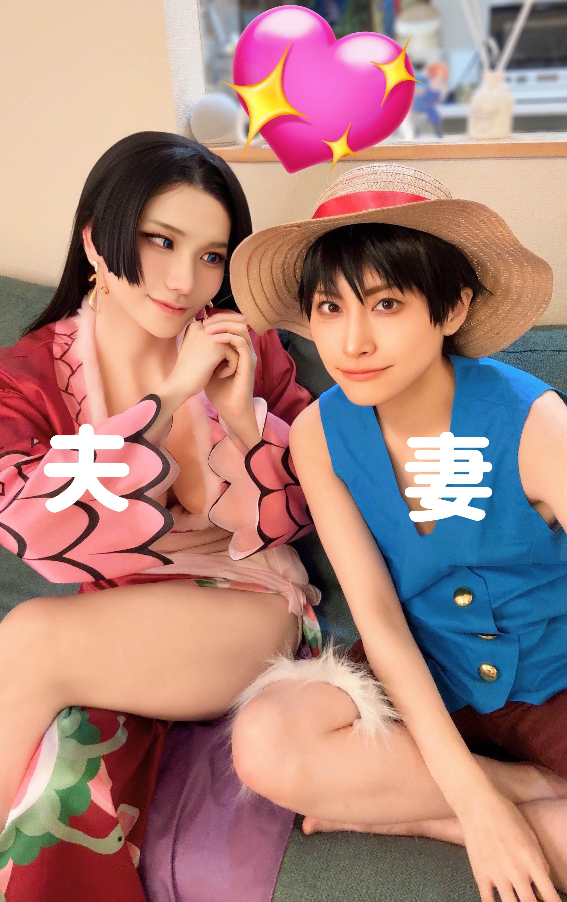 最强夫妻档COS《航海王》老公是蛇姬、老婆是鲁夫！意外的合适！