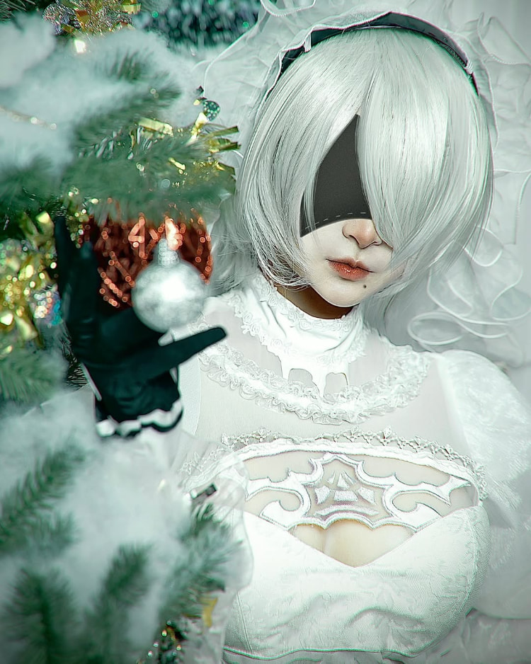 朦眼更色气！日本Coser《いも》扮演「尼尔：自动人形」展现胸大腿长性感好身材！