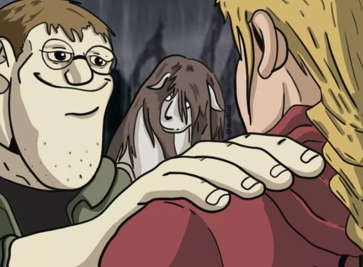 50年前旧梗爆红「戽斗男拍肩迷因图」引二创！源自于怀旧动画《足球健将》！