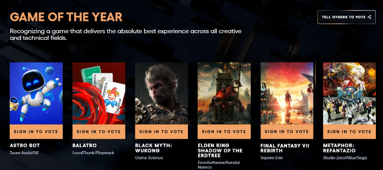 「TGA 2024 游戏大赏」公布入围名单！知名游戏《幻兽帕鲁》竟然没有入围引争议！