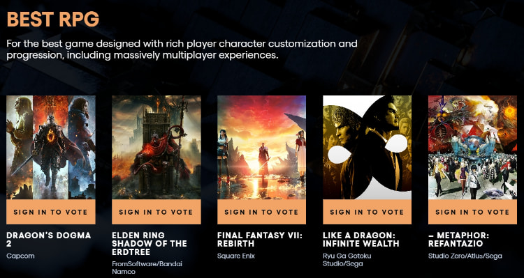 「TGA 2024 游戏大赏」公布入围名单！知名游戏《幻兽帕鲁》竟然没有入围引争议！