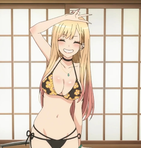 五条新菜脸红《恋上换装娃娃》喜多川海梦胯坐姿!展现经典泳装画面!