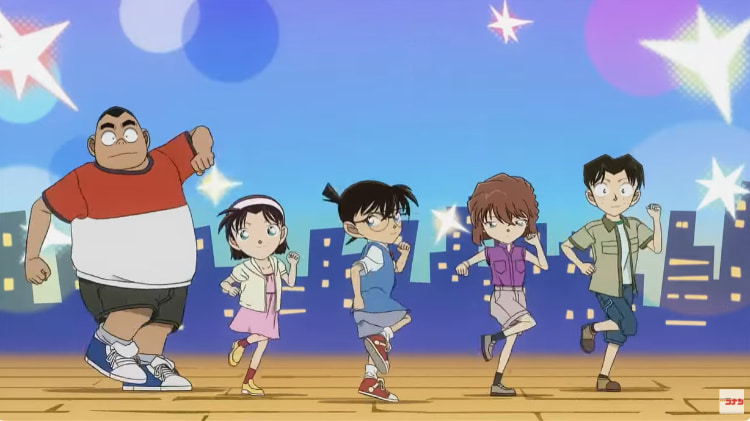 名侦探柯南《少年侦探团ED跳舞》小哀前半段臭脸起舞！跳到后面才露出微笑！